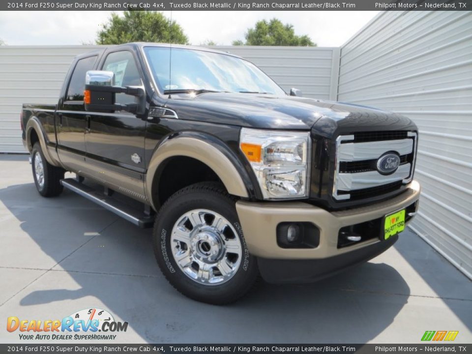 2014 Ford F250 Super Duty King Ranch Crew Cab 4x4 Tuxedo Black Metallic / King Ranch Chaparral Leather/Black Trim Photo #1