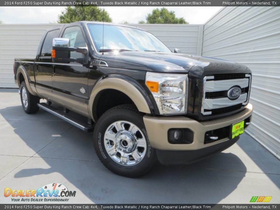 2014 Ford F250 Super Duty King Ranch Crew Cab 4x4 Tuxedo Black Metallic / King Ranch Chaparral Leather/Black Trim Photo #2
