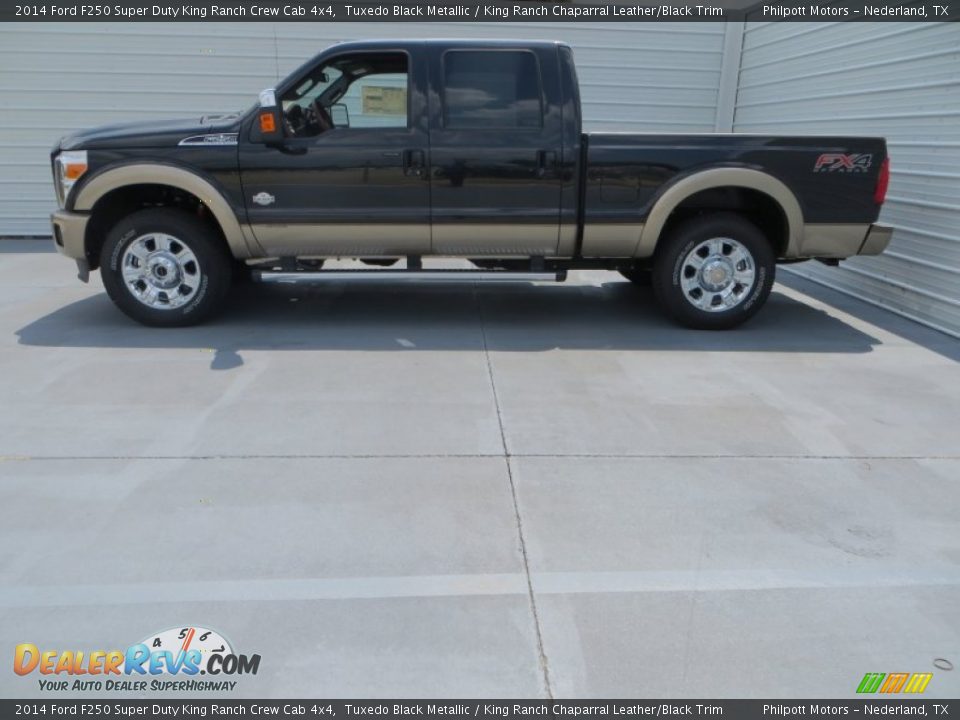 2014 Ford F250 Super Duty King Ranch Crew Cab 4x4 Tuxedo Black Metallic / King Ranch Chaparral Leather/Black Trim Photo #7
