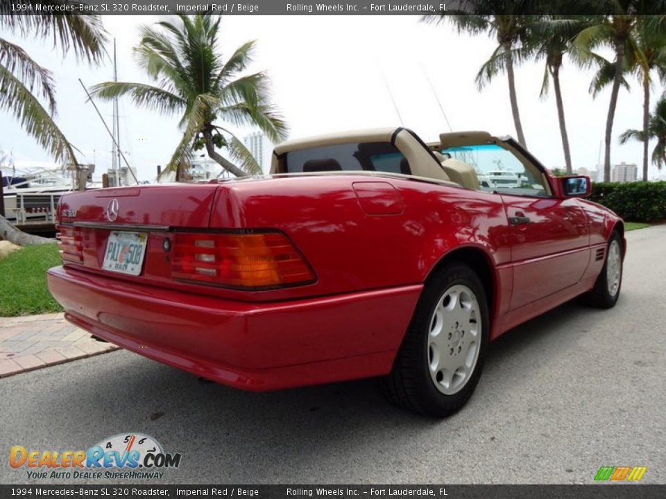 1994 Mercedes-Benz SL 320 Roadster Imperial Red / Beige Photo #27