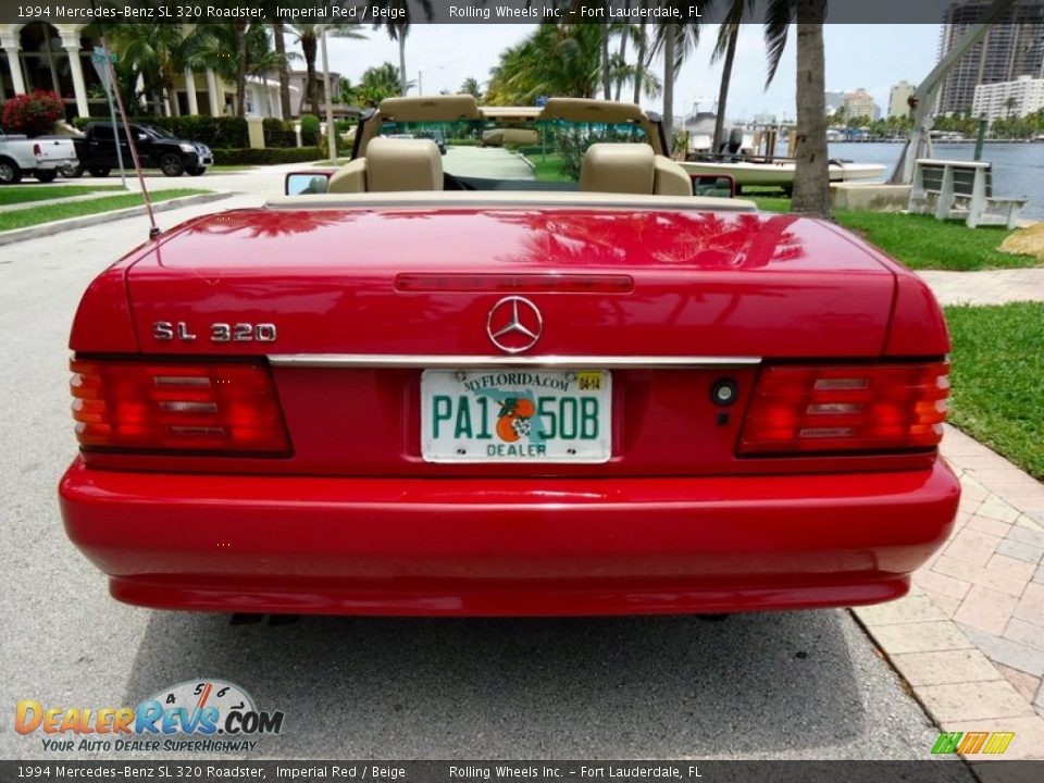 1994 Mercedes-Benz SL 320 Roadster Imperial Red / Beige Photo #32