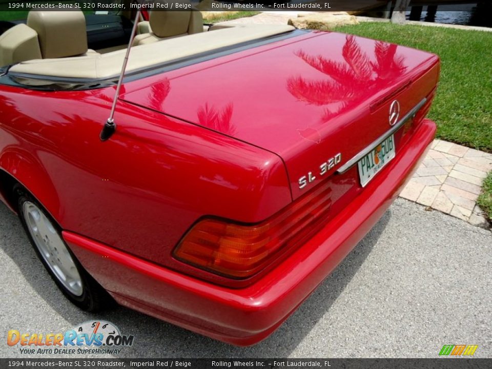 1994 Mercedes-Benz SL 320 Roadster Imperial Red / Beige Photo #34