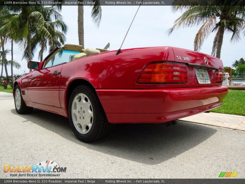 1994 Mercedes-Benz SL 320 Roadster Imperial Red / Beige Photo #36
