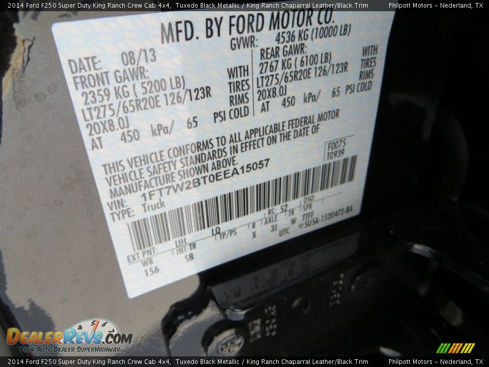 2014 Ford F250 Super Duty King Ranch Crew Cab 4x4 Tuxedo Black Metallic / King Ranch Chaparral Leather/Black Trim Photo #25