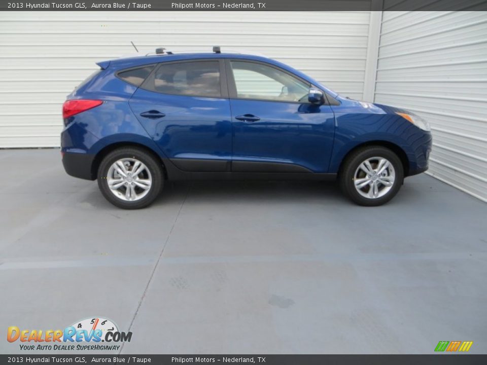 2013 Hyundai Tucson GLS Aurora Blue / Taupe Photo #3