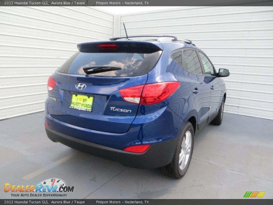 2013 Hyundai Tucson GLS Aurora Blue / Taupe Photo #4