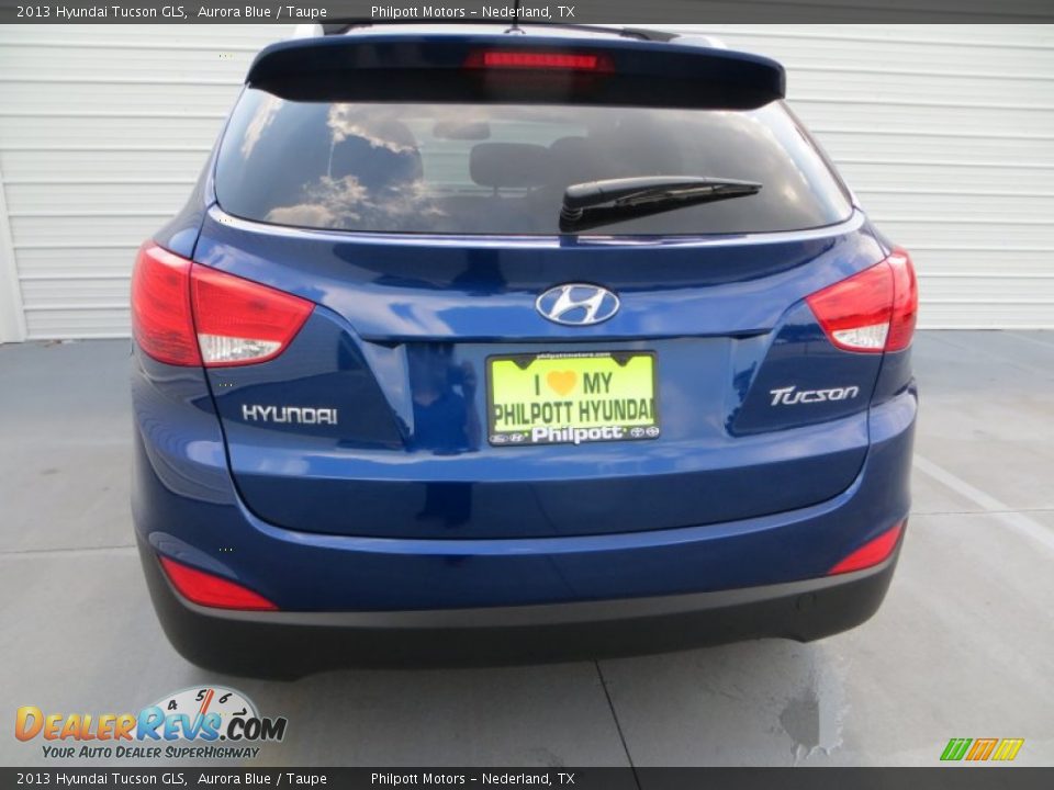 2013 Hyundai Tucson GLS Aurora Blue / Taupe Photo #5