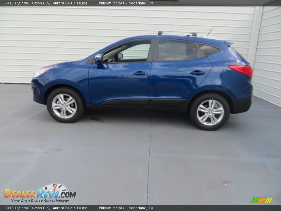 2013 Hyundai Tucson GLS Aurora Blue / Taupe Photo #8
