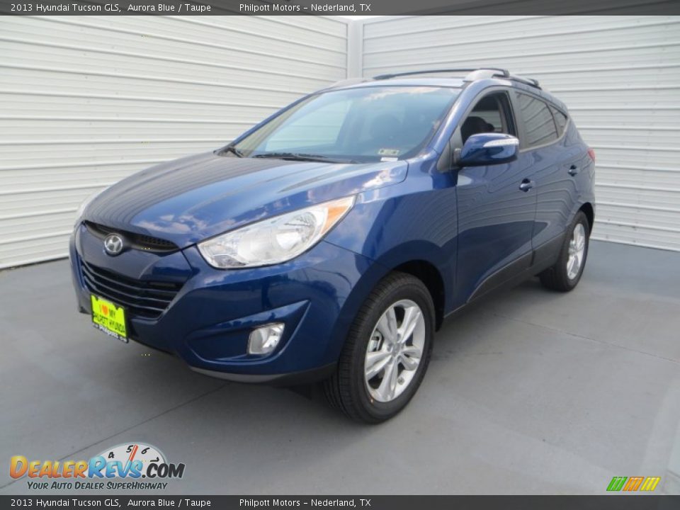 2013 Hyundai Tucson GLS Aurora Blue / Taupe Photo #9