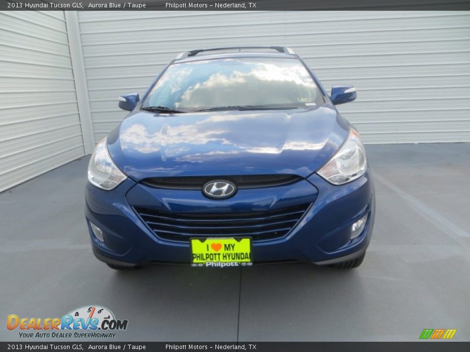 2013 Hyundai Tucson GLS Aurora Blue / Taupe Photo #10