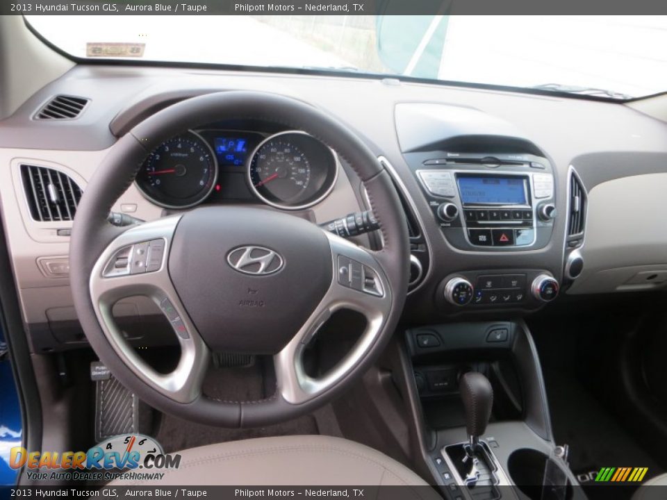 2013 Hyundai Tucson GLS Aurora Blue / Taupe Photo #23