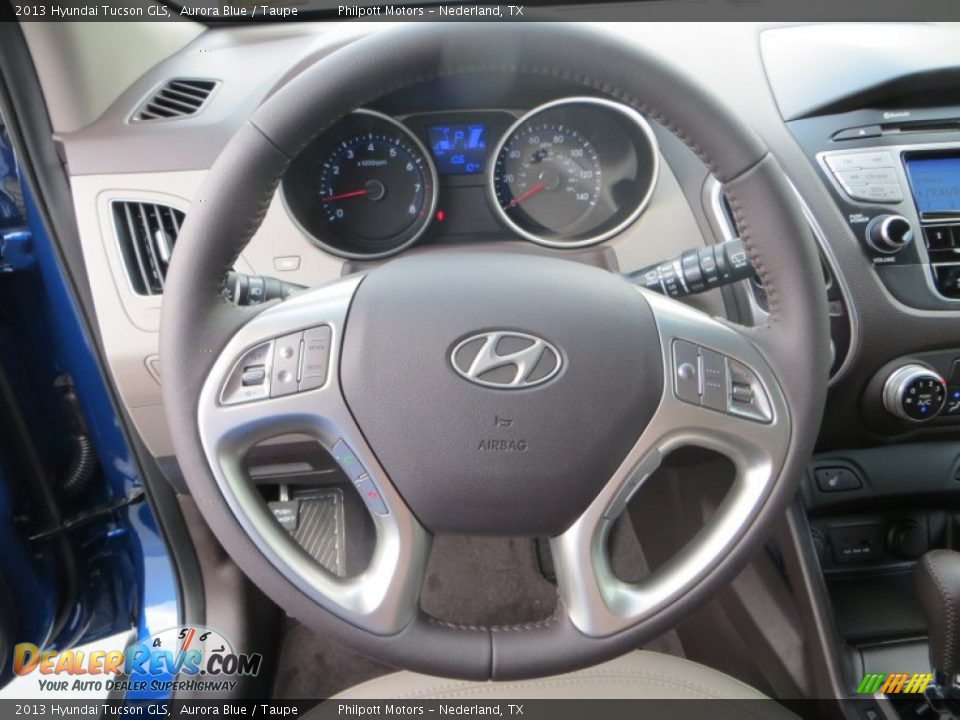 2013 Hyundai Tucson GLS Aurora Blue / Taupe Photo #25