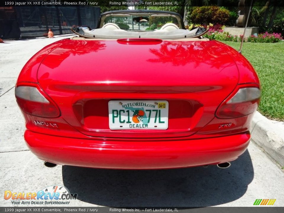 1999 Jaguar XK XK8 Convertible Phoenix Red / Ivory Photo #17