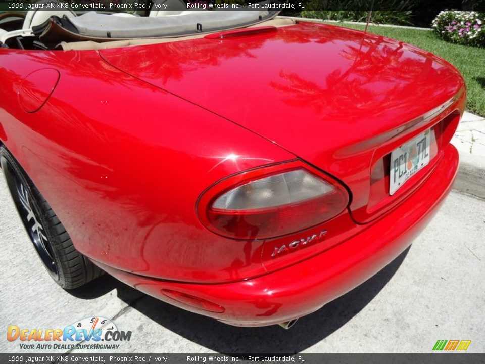 1999 Jaguar XK XK8 Convertible Phoenix Red / Ivory Photo #18