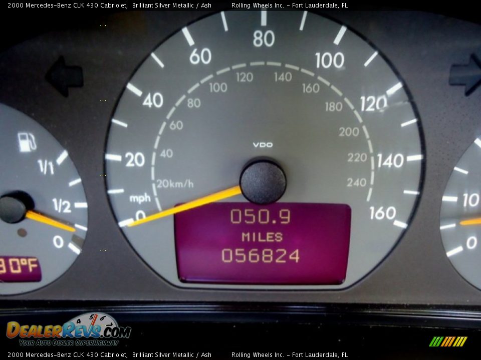 2000 Mercedes-Benz CLK 430 Cabriolet Brilliant Silver Metallic / Ash Photo #2