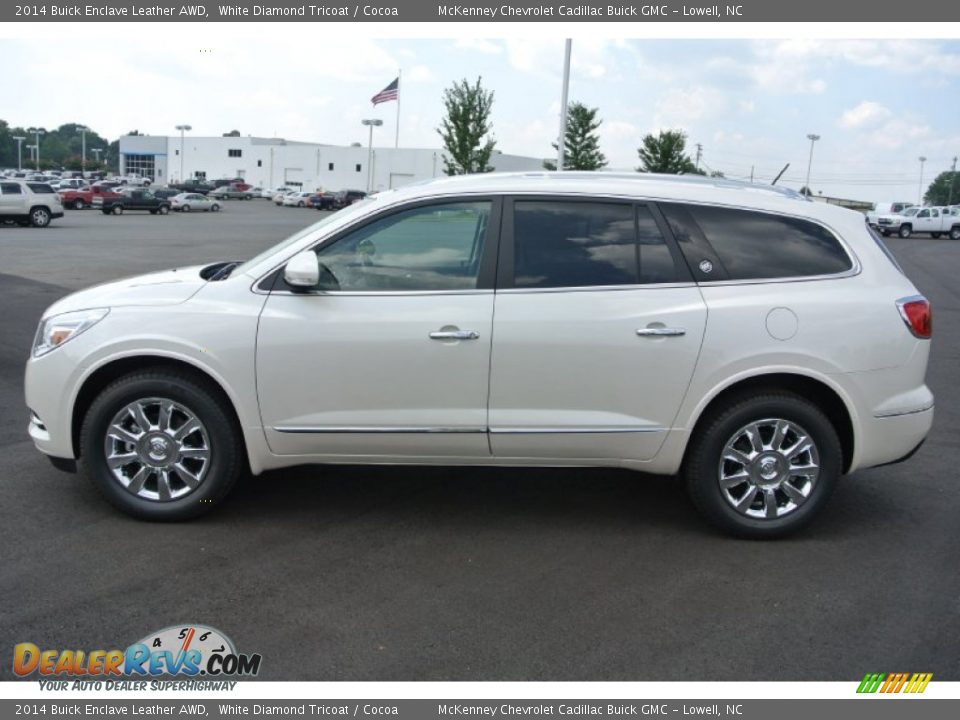 2014 Buick Enclave Leather AWD White Diamond Tricoat / Cocoa Photo #3