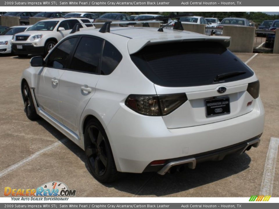 2009 Subaru Impreza WRX STi Satin White Pearl / Graphite Gray Alcantara/Carbon Black Leather Photo #6