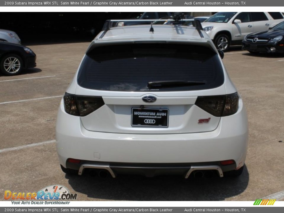 2009 Subaru Impreza WRX STi Satin White Pearl / Graphite Gray Alcantara/Carbon Black Leather Photo #7