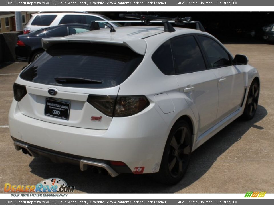 2009 Subaru Impreza WRX STi Satin White Pearl / Graphite Gray Alcantara/Carbon Black Leather Photo #8