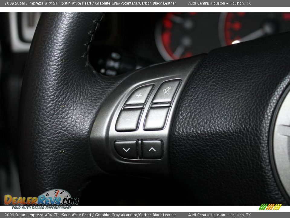 2009 Subaru Impreza WRX STi Satin White Pearl / Graphite Gray Alcantara/Carbon Black Leather Photo #13