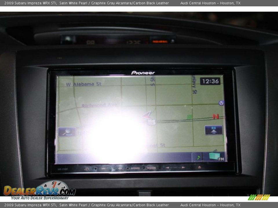 2009 Subaru Impreza WRX STi Satin White Pearl / Graphite Gray Alcantara/Carbon Black Leather Photo #14