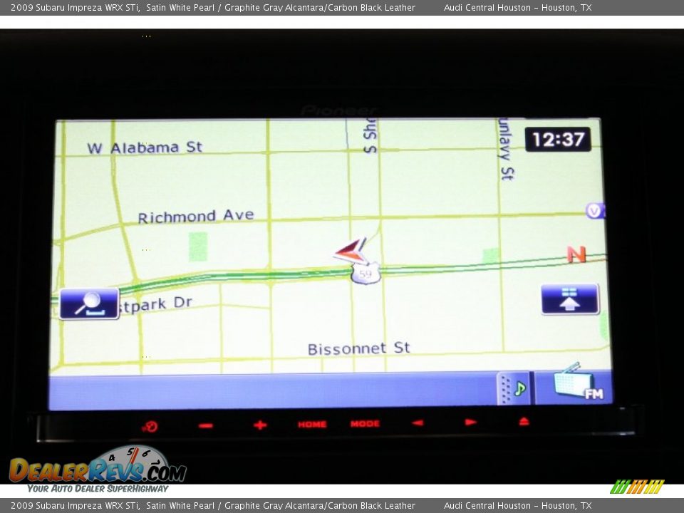 2009 Subaru Impreza WRX STi Satin White Pearl / Graphite Gray Alcantara/Carbon Black Leather Photo #15