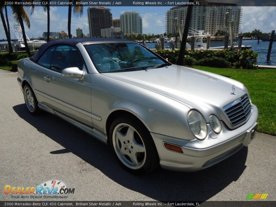 2000 Mercedes-Benz CLK 430 Cabriolet Brilliant Silver Metallic / Ash Photo #30