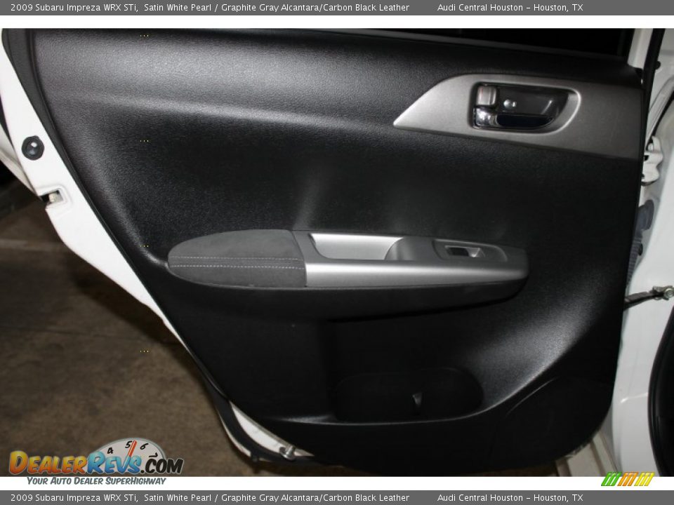 2009 Subaru Impreza WRX STi Satin White Pearl / Graphite Gray Alcantara/Carbon Black Leather Photo #22