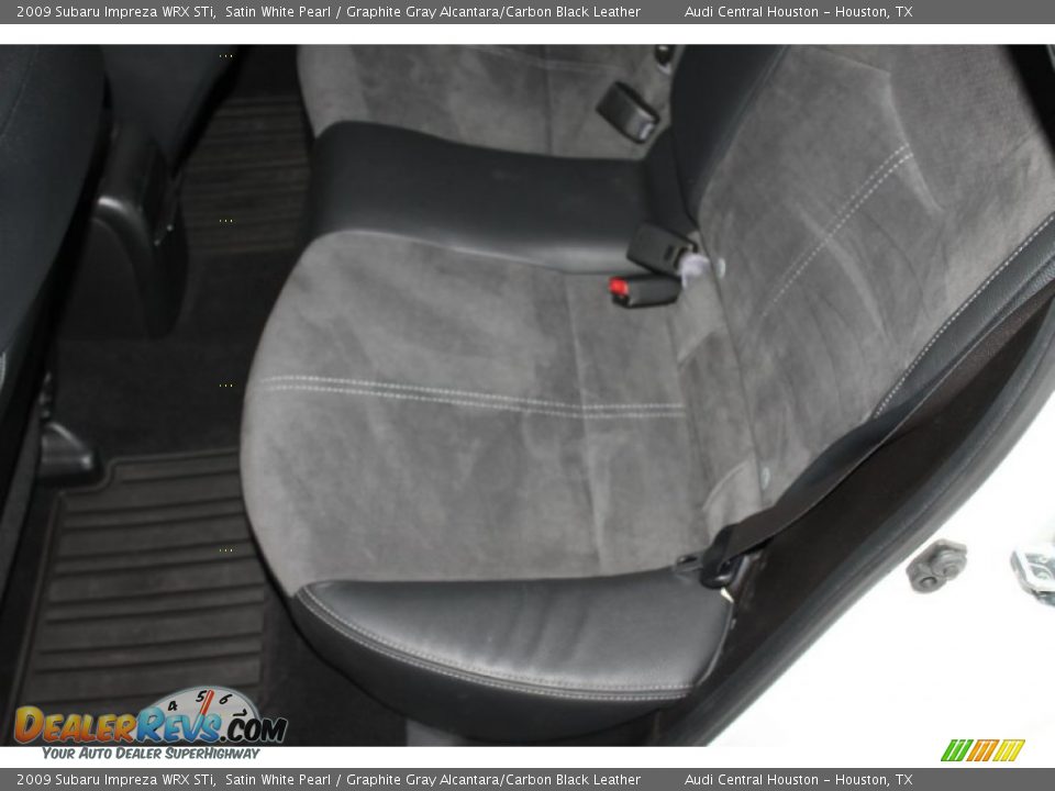 2009 Subaru Impreza WRX STi Satin White Pearl / Graphite Gray Alcantara/Carbon Black Leather Photo #23