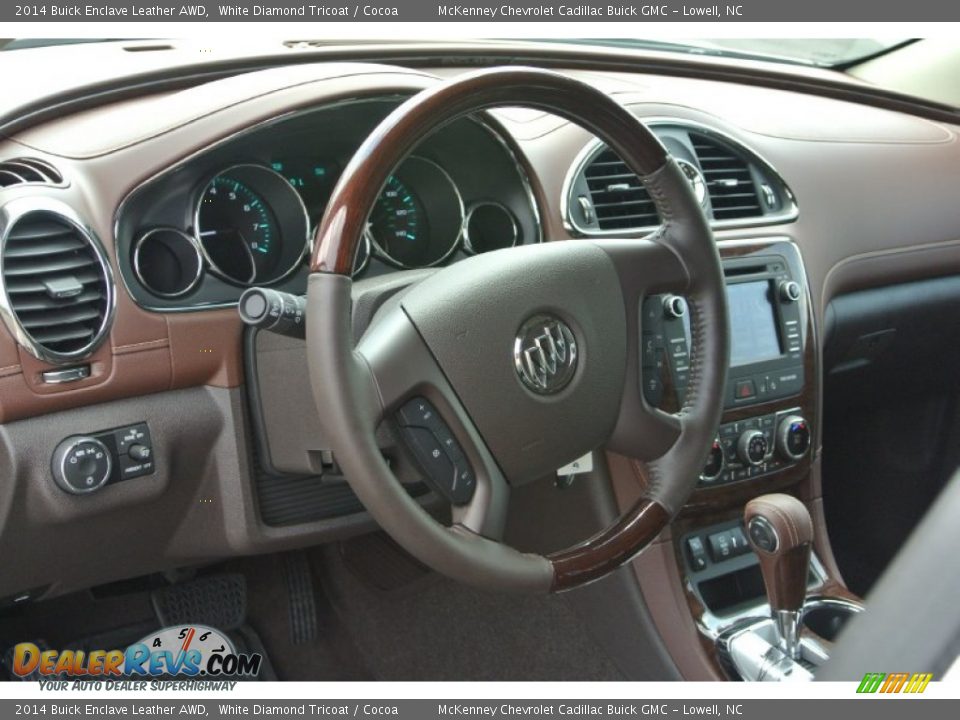 2014 Buick Enclave Leather AWD White Diamond Tricoat / Cocoa Photo #22