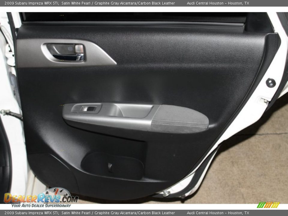 2009 Subaru Impreza WRX STi Satin White Pearl / Graphite Gray Alcantara/Carbon Black Leather Photo #28