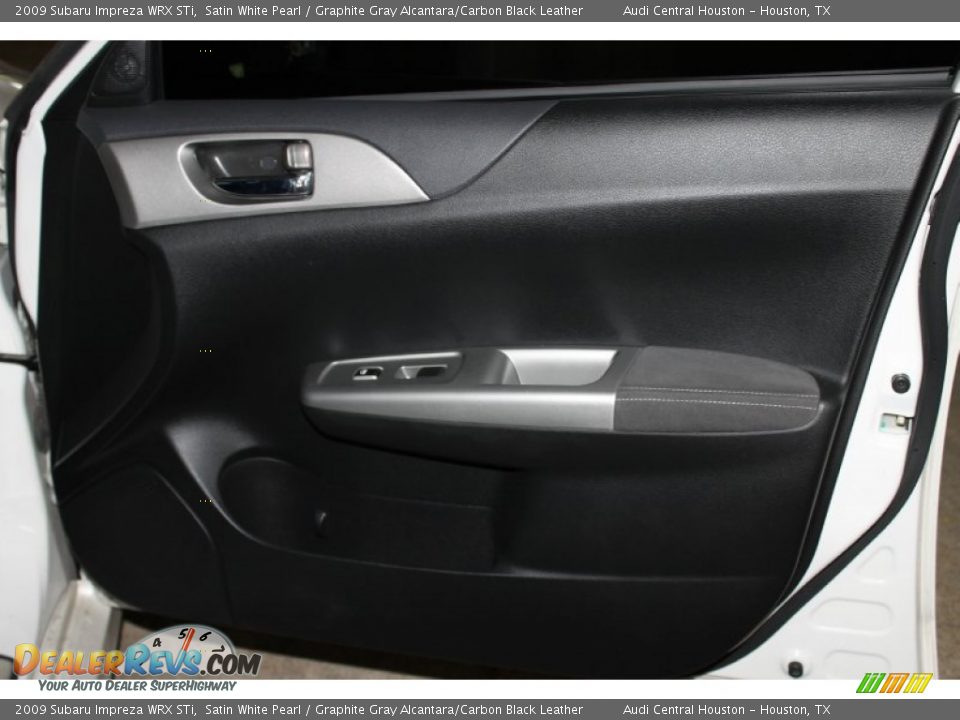 2009 Subaru Impreza WRX STi Satin White Pearl / Graphite Gray Alcantara/Carbon Black Leather Photo #30