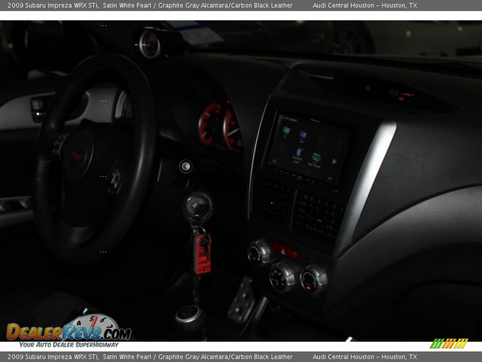 2009 Subaru Impreza WRX STi Satin White Pearl / Graphite Gray Alcantara/Carbon Black Leather Photo #32