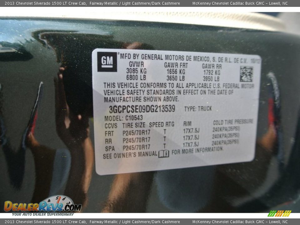 2013 Chevrolet Silverado 1500 LT Crew Cab Fairway Metallic / Light Cashmere/Dark Cashmere Photo #7