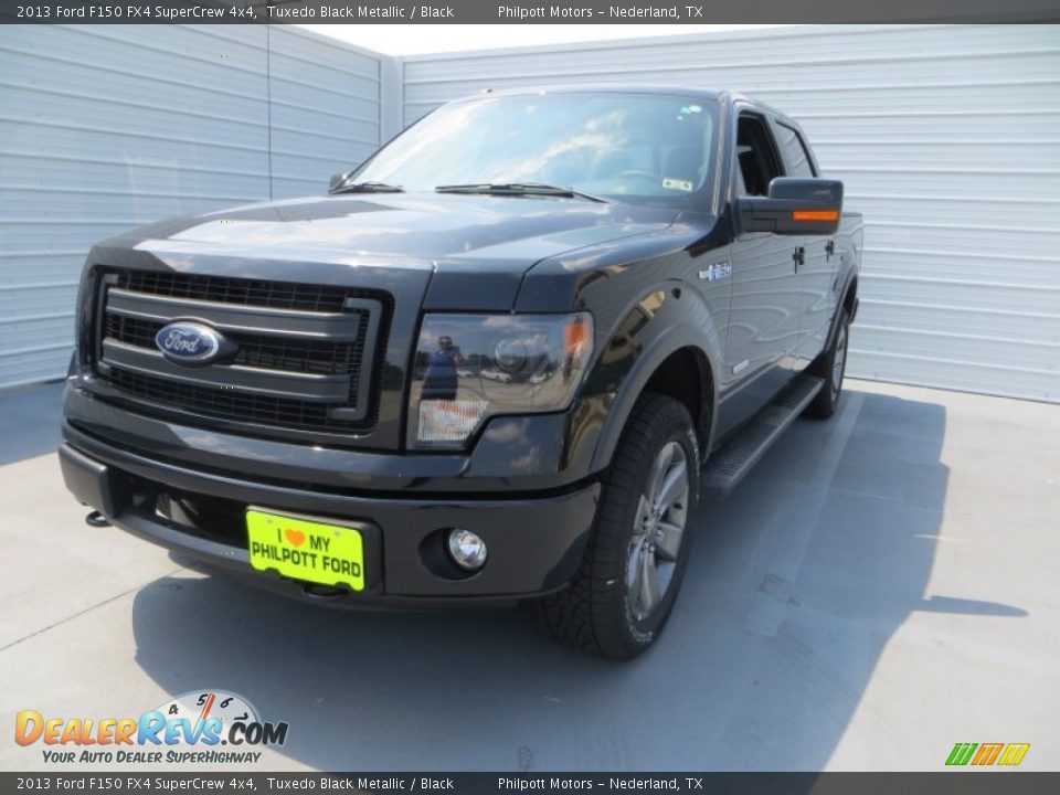 2013 Ford F150 FX4 SuperCrew 4x4 Tuxedo Black Metallic / Black Photo #10