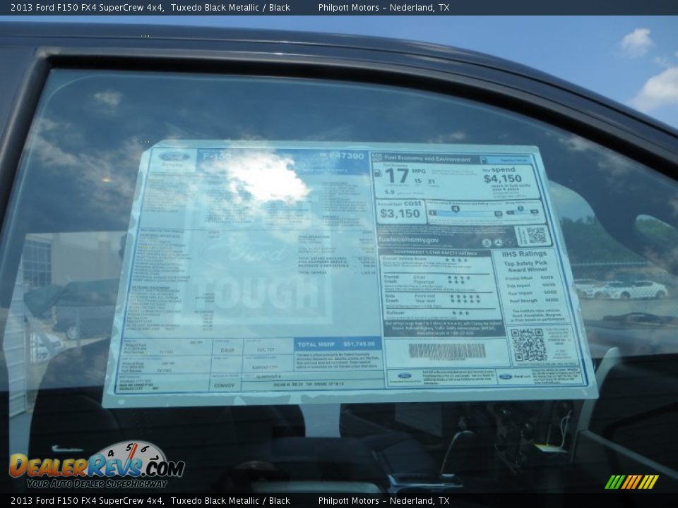 2013 Ford F150 FX4 SuperCrew 4x4 Tuxedo Black Metallic / Black Photo #32