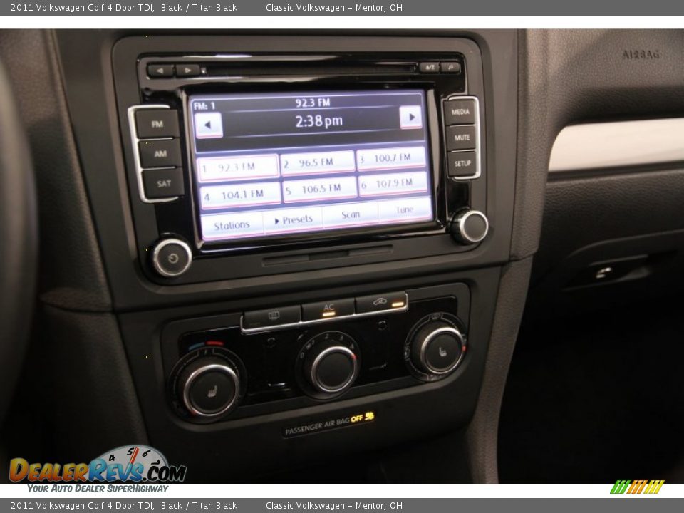 Controls of 2011 Volkswagen Golf 4 Door TDI Photo #10