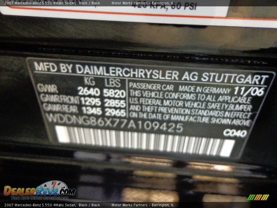 2007 Mercedes-Benz S 550 4Matic Sedan Black / Black Photo #18