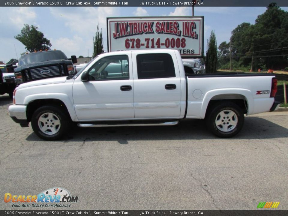 2006 Chevrolet Silverado 1500 LT Crew Cab 4x4 Summit White / Tan Photo #3