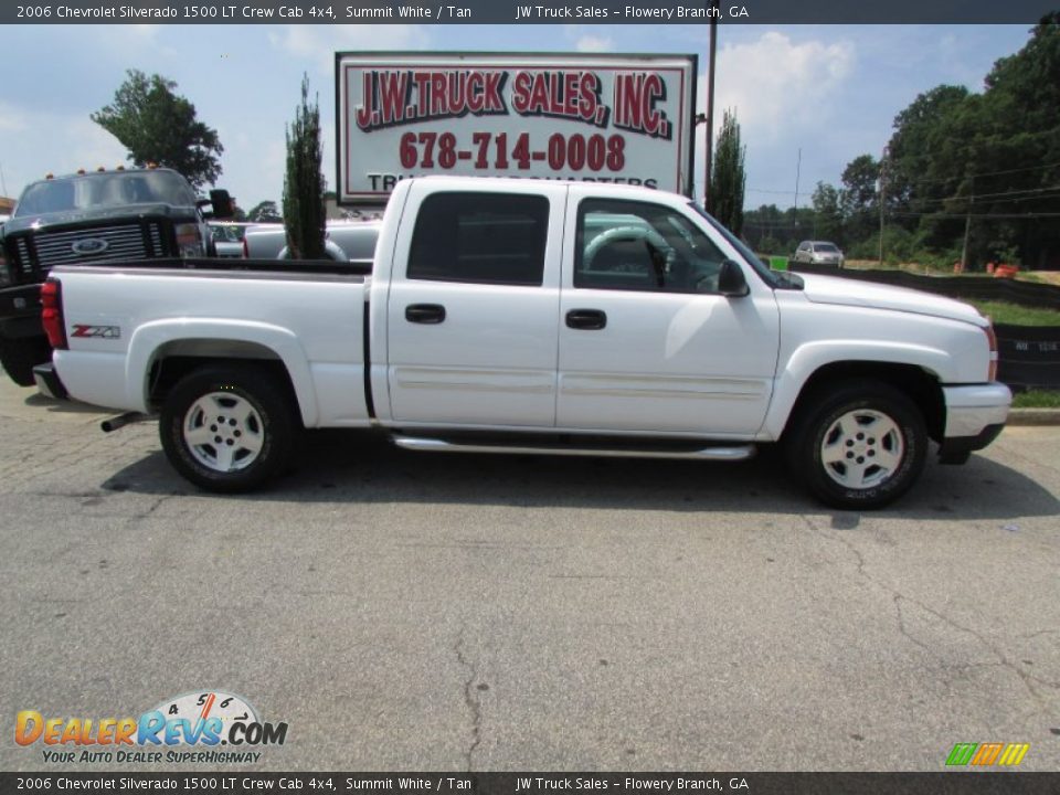 2006 Chevrolet Silverado 1500 LT Crew Cab 4x4 Summit White / Tan Photo #9