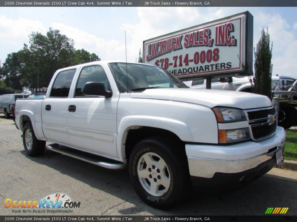 2006 Chevrolet Silverado 1500 LT Crew Cab 4x4 Summit White / Tan Photo #10