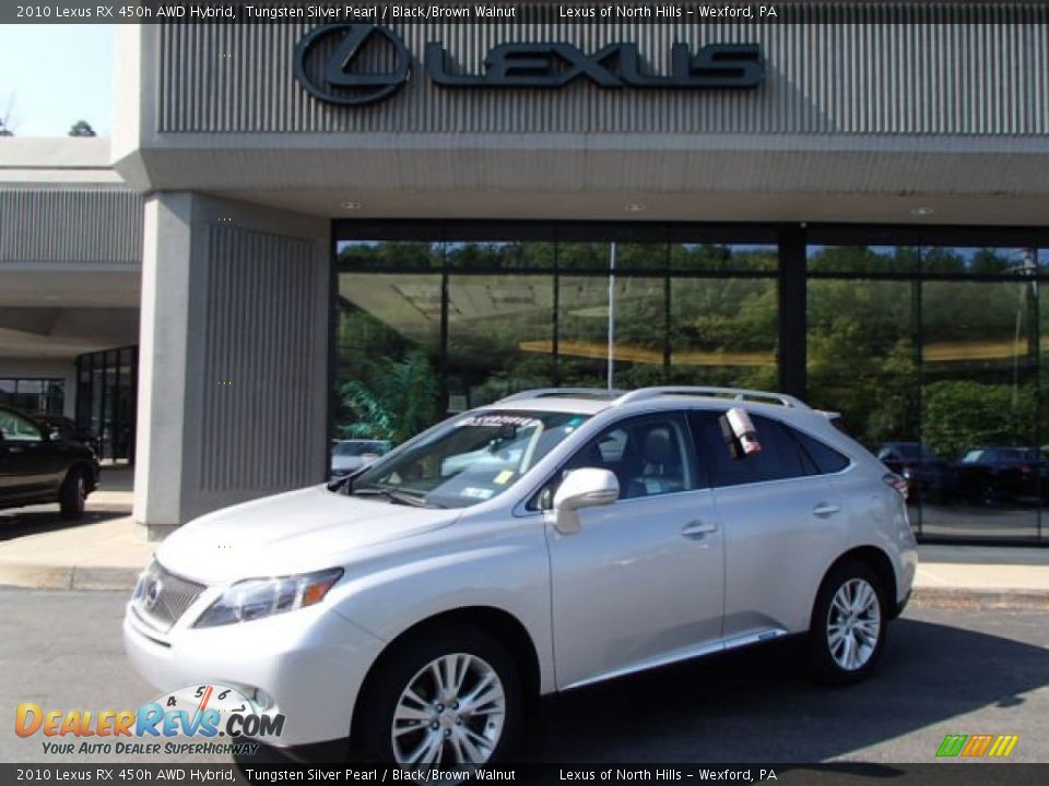 2010 Lexus RX 450h AWD Hybrid Tungsten Silver Pearl / Black/Brown Walnut Photo #1