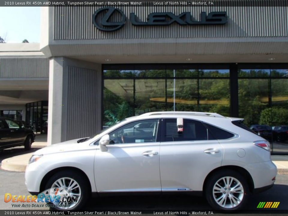 2010 Lexus RX 450h AWD Hybrid Tungsten Silver Pearl / Black/Brown Walnut Photo #2