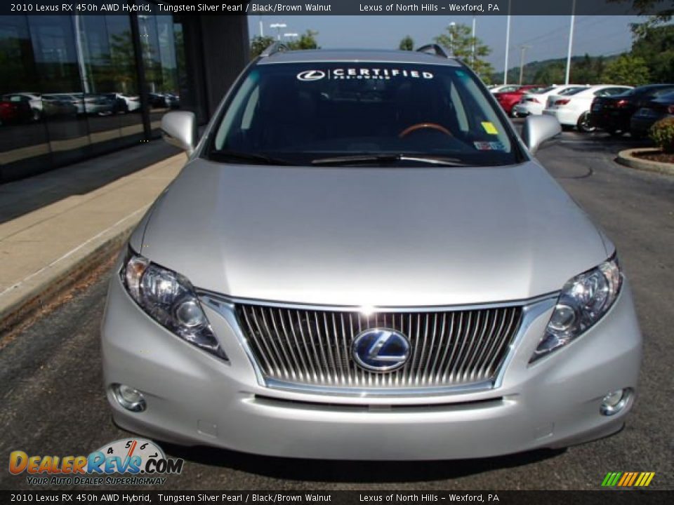 2010 Lexus RX 450h AWD Hybrid Tungsten Silver Pearl / Black/Brown Walnut Photo #3