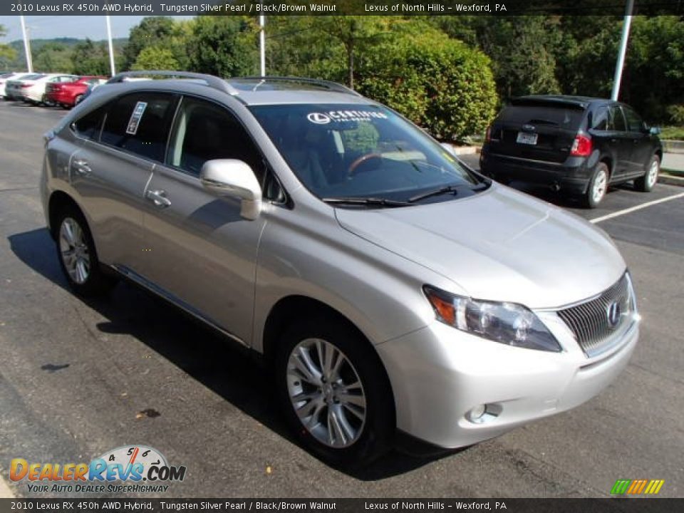 2010 Lexus RX 450h AWD Hybrid Tungsten Silver Pearl / Black/Brown Walnut Photo #4