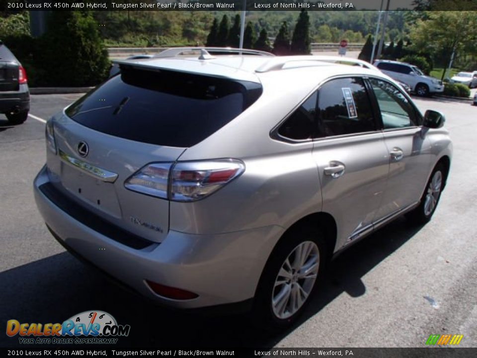 2010 Lexus RX 450h AWD Hybrid Tungsten Silver Pearl / Black/Brown Walnut Photo #5