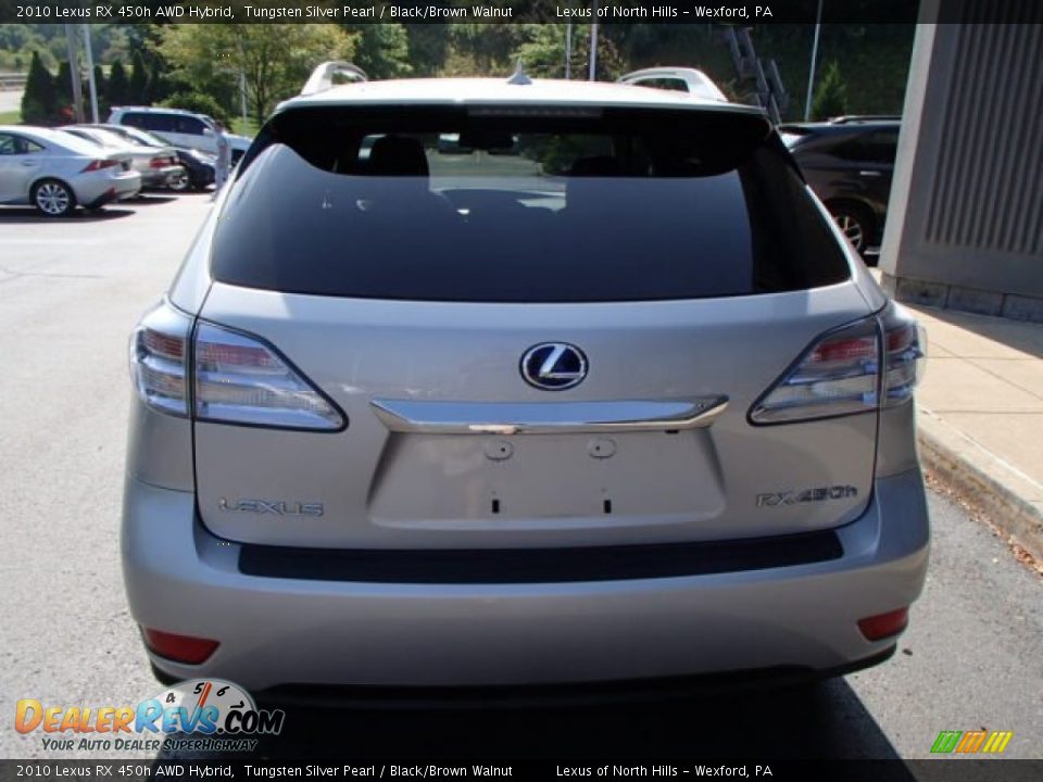 2010 Lexus RX 450h AWD Hybrid Tungsten Silver Pearl / Black/Brown Walnut Photo #6