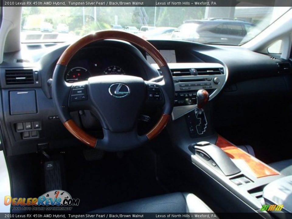 2010 Lexus RX 450h AWD Hybrid Tungsten Silver Pearl / Black/Brown Walnut Photo #11