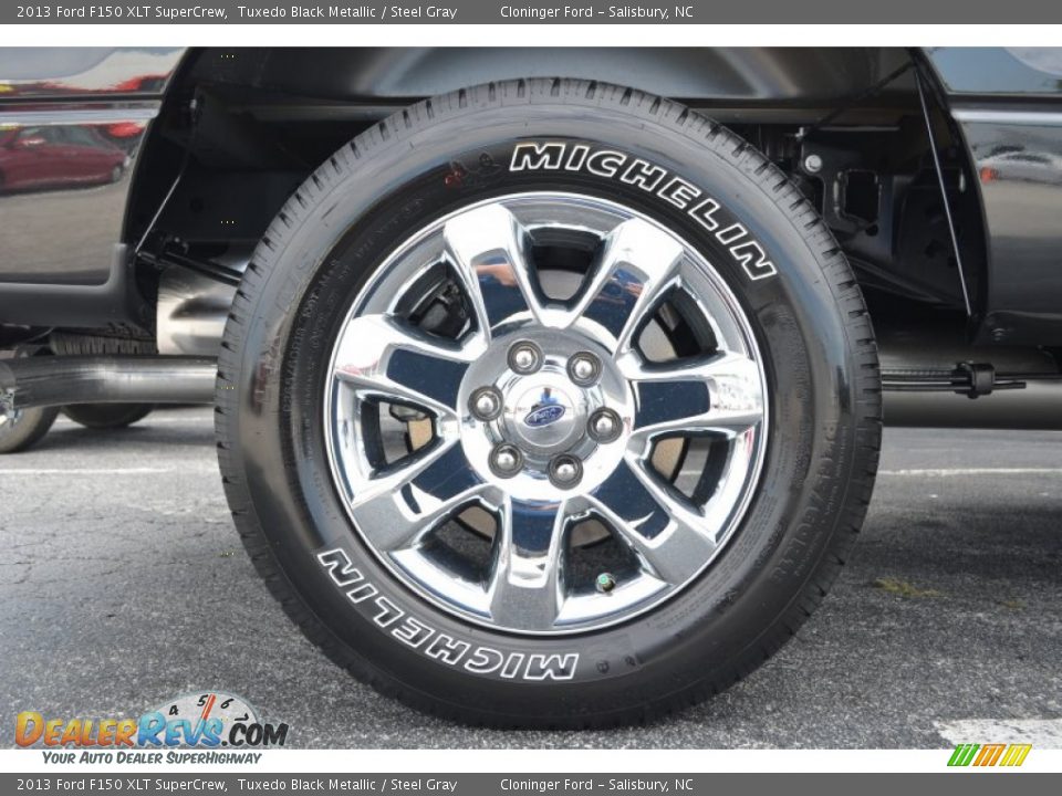 2013 Ford F150 XLT SuperCrew Tuxedo Black Metallic / Steel Gray Photo #9