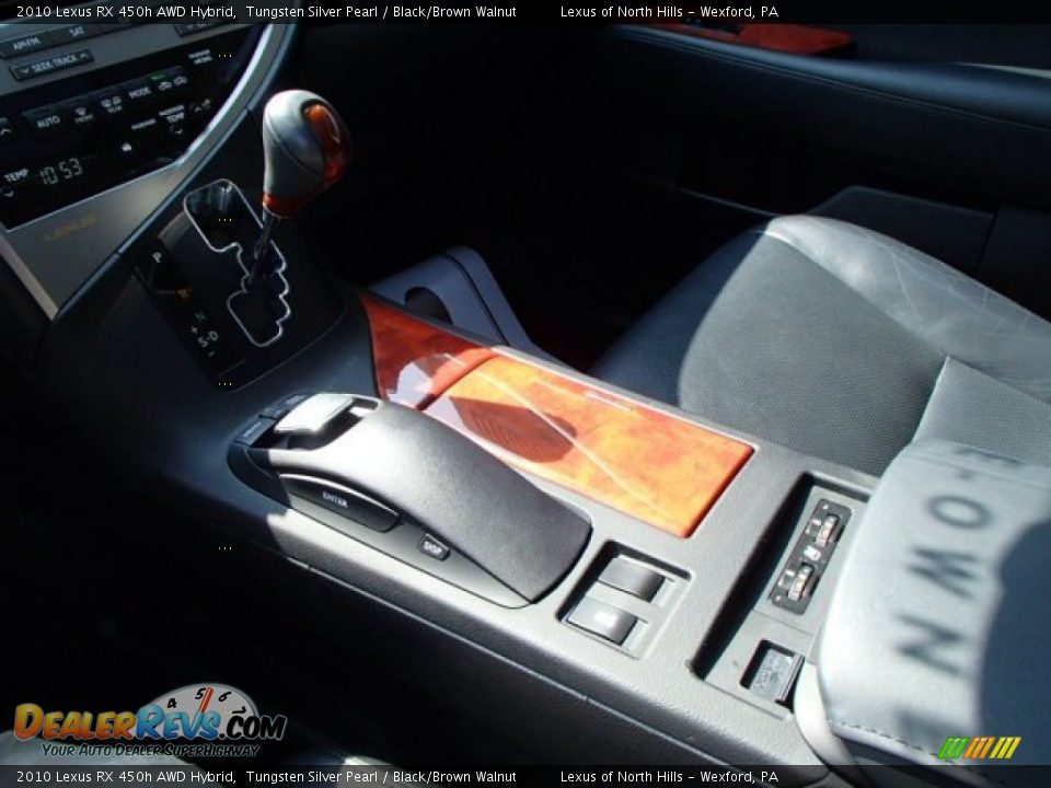 2010 Lexus RX 450h AWD Hybrid Tungsten Silver Pearl / Black/Brown Walnut Photo #16